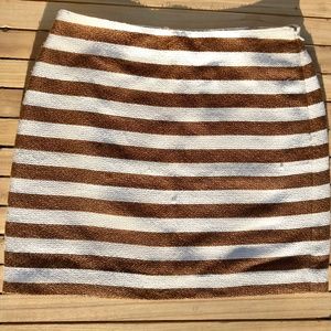 Mini Skirt x Cream/Brown Striped x Banana Republic Heritage Never Worn, New wi